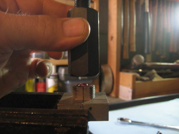 image of place double flare tool sleeve on the die block